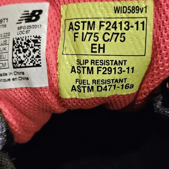 New Balance Composite Toe 589 Shoe - Wmns Sz 11 Grey / Pink #WID589T1 - Picture 9 of 9
